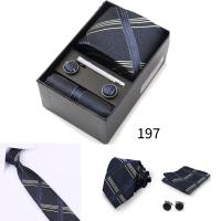 Caja de regalo de corbata para hombre con corbatas, pañuelos, gemelos, pinzas para corbata, conjuntos de 6 piezas, corbatas formales para festivales de bodas y negocios en grupo - details 36