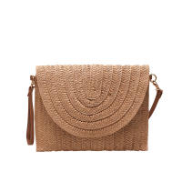 Bolso cruzado de hombro tejido de paja para mujer, bolso de mano de playa, bolsos de sobre hechos a mano informales de verano - details 32