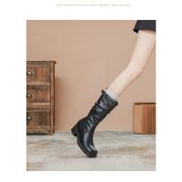 Botas Altas De Tacón Grueso Para Mujer, Botas De Moto De Cabeza Cuadrada, Nuevas Botas De Vaquero Occidental - details 14