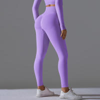 Hamidou-Pantalones deportivos de Yoga para mujer, mallas de cintura alta y caderas ajustadas, glúteos de melocotón, pantalones de Yoga desnudos de cintura alta - details 29