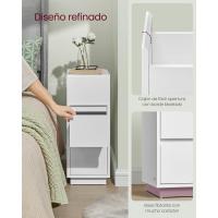 Noche Estrecha Mesa Auxiliar con 2 Cajones y Compartimento Abierto Blanco Nube LET656W01 - details 2