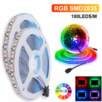 Tira de luces LED Flexible y cambiable de Color, cinta de lámpara de cuerda, DC12V, 3535, 5MM, 8MM, 10MM, ancho PCB, 60, 120, 180LED/m, RGB, 5m/lote - details 0
