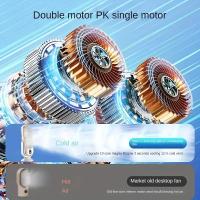 Enfriador de aire pequeño del hogar del motor dual de la batería grande, ventilador de enfriamiento de aire de 5 velocidades 720 °     Ventilador de aire envolvente, ventilador USB portátil - details 3