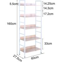 Organizador de almacenamiento de cocina de metal multifuncional para libros plantas con 5 estantes de metal + MDF 60x27,5x160CM SSTR0023 - details 1