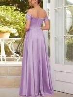 Elegante Vestido de Satén con Escote Descubierto Ideal para Bodas y Fiestas de Graduación - details 1