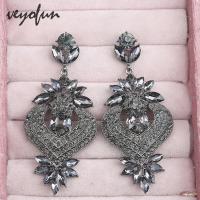 Veyofun-pendientes colgantes de cristal hipérbole para mujer, aretes colgantes de lujo para mujer, joyería de moda nueva - details 3