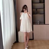 Vestido de primer amor francés con temperamento, Falda corta holgada de Súper Hada con diseño suave y hombros descubiertos - details 0