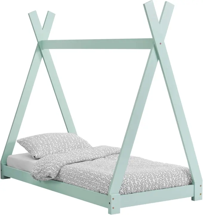 Infantil 160 x 80cm Estructura Tipi de Madera Pino Blanco Mate - 1