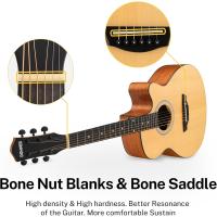 4/4 para Adulto Principiantes Guitarra Kit Mini Jumbo Cutaway 40 Pulgadas con Pickup Bolsa Cuerda Afinador Negro - details 28