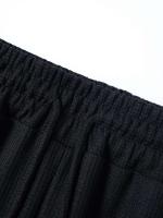 Conjunto de trajes para hombre, Polo tipo gofre + Pantalones con bolsillo, Tops de manga corta con cuello levantado, Color sólido, verano 2025 - details 5