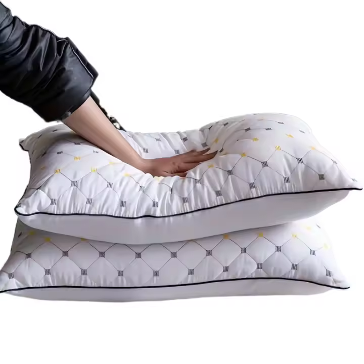Almohada de Memoria de Lujo - Suave, ergonómica e hipoalergénica, adecuada para dormir de lado y espalda, con soporte para el cuello - Lavable a máquina, funda de poliéster transpirable, con bordado decorativo, elección perfecta para familiares y amigos - 1