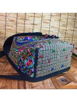 Mochila de lona con diseño bordado hecho a mano Retro para mujer, bolso de hombro de viaje, mochila étnica de gran capacidad - details 10