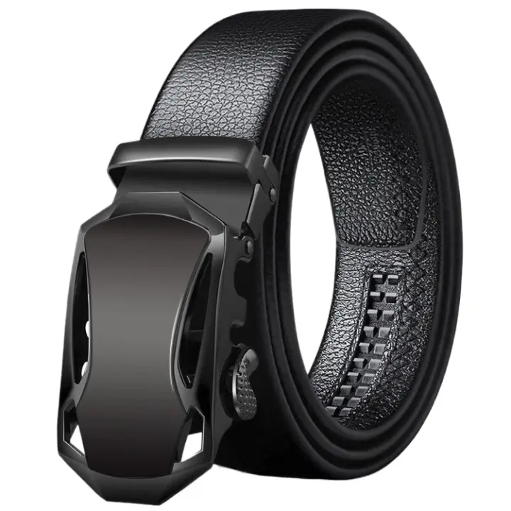 Cinturón de Cuero de Lujo para Hombres Hebilla Automática Diseño de Negocios de Moda - 1