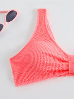 Bikini de cintura alta para mujer, traje de baño deportivo unicolor, traje de baño Sexy a rayas, ropa de baño para mujer, ropa de playa 2025 - details 29