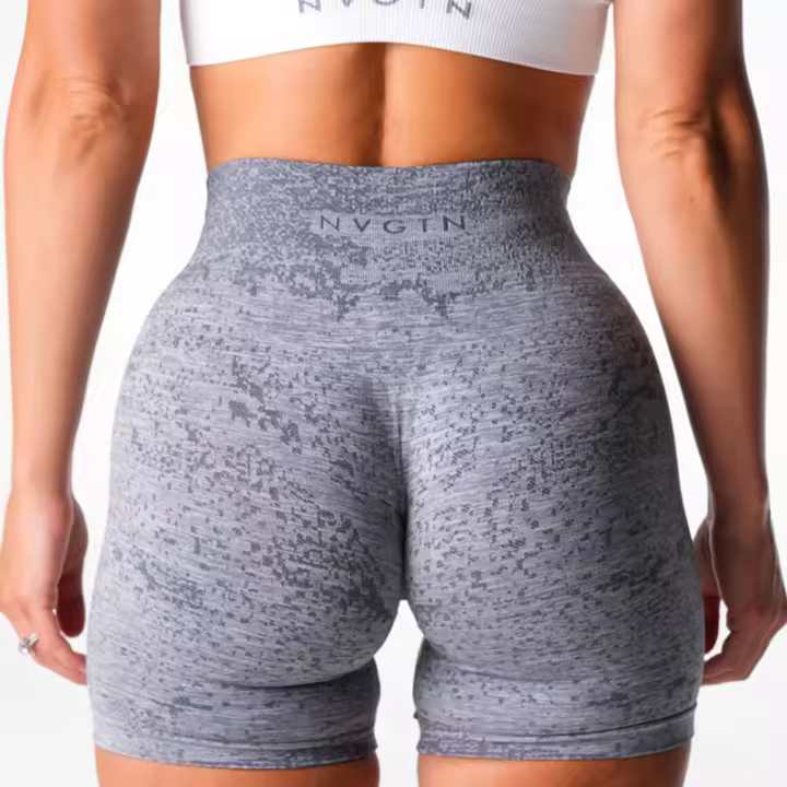 NVGTN pantalones cortos digitales sin costuras para mujer, mallas suaves de entrenamiento, trajes de Fitness, licra, Yoga, ropa de gimnasio - 1