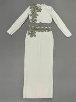 Conjunto de Vestido y Falda Mini de Manga Larga Estilo de Turtén Brillante con Diamantes - details 28