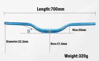 Manillar de aluminio para bicicleta, barra elevadora para bicicleta, MTB Mountain Road doblada, alta calidad, aleación FM, 31,8*700mm - details 1