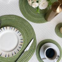 Manta de Cena de Estilo Nórdico de Algodón Tejido Alfombra de Taza de Ramie Tejida Redonda - details 3