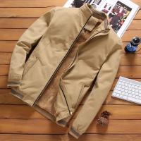 Autumn And Winter New Men's Fashion Aviator Jacket Fleece Thickened Warm Baseball Jacket Solid Color Zipper Large Size Top M-5XL - details 4