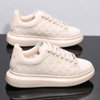 Zapatillas Blancas McQueen Cuero Genuino para Hombres y Mujeres Suela Gruesa - details 6