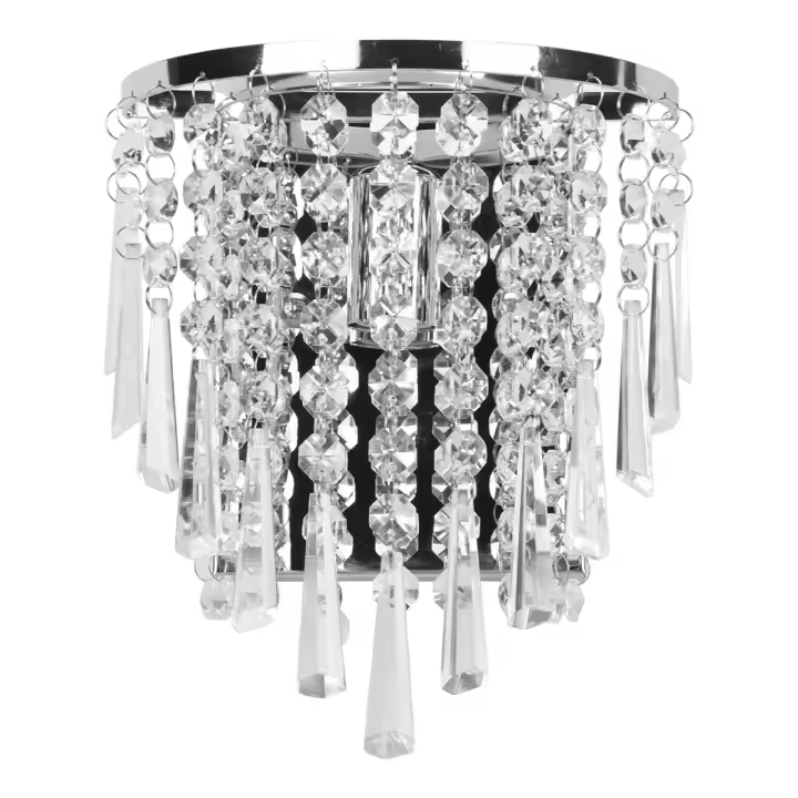 Lámpara de pared de cristal moderna, sala de estar candelabro cromado para, baño, decoración de iluminación interior del hogar - 1