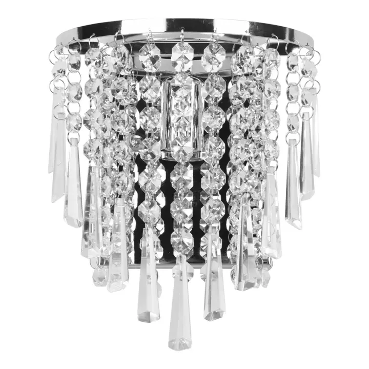 Lámpara de pared de cristal moderna, sala de estar candelabro cromado para, baño, decoración de iluminación interior del hogar - 1