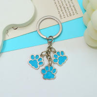 Llavero De Esmalte Lindo Con Patas De Gato Y Perro Marcas De Pies Llavero Para Mujeres Y Hombres Accesorio De Bolso DIY Joyería Hecha a Mano Regalos - details 8