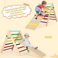 Set Triangular 2 en 1, Juguetes de Escalada para Bebés, Parque Infantil Interior, Juguetes de Escalada Plegables para Niños Pequeños, de Madera para Mayores de 2 Años, Gimnasio Infantil - details 2