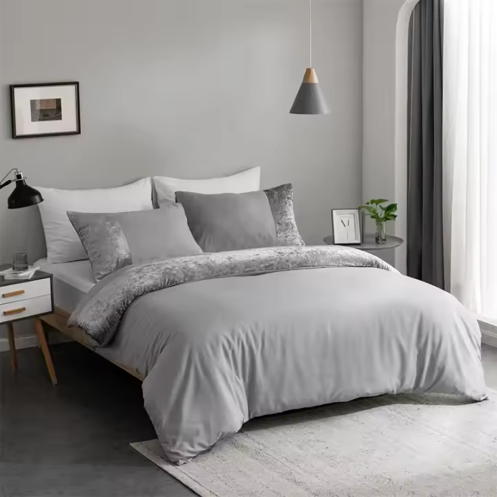 Juego de Ropa de Cama de Terciopelo Cubierta de Edredón Super King Tamaño 220x240 - 1