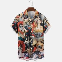 Camisas informales para hombre, estampado gráfico, moda para actividades al aire libre, camisa hawaiana, solapa, Tops de manga corta, ropa holgada de calle - details 4