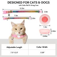 Collar ajustable Bling con campana para gato, collares de lujo para perros y gatos pequeños con funda para Apple Airtag, accesorios para gatos - details 0