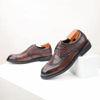Cuero estilo británico casual suela blanda en relieve zapatos de hombre de cercanía - details 10
