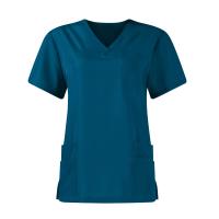Uniforme de enfermera de color sólido para mujer, traje de pantalones de manga corta con cuello en V de tela de secado rápido, uniforme de enfermería con múltiples bolsillos - details 61