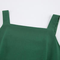 Vestido de tirantes divididos sueltos de algodón verde de nuevo estilo de verano para mujer - details 27