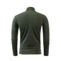 Camiseta de manga larga con cuello medio alto para hombre, Jersey informal de Color sólido, ropa interior - details 19
