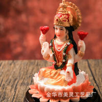 Estatua de diosa musical con Base de loto Tianmiao Yin, decoración artesanal de resina de Buda indio - details 7