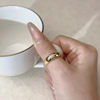 Anillos gruesos de Color dorado para mujer, anillo de flor de circón brillante, nuevo diseño Simple, joyería de compromiso de boda, regalo KAR209 - details 1