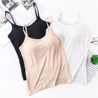 Camisola De Mujer Con Push-up Y Rellenos De Sujetador Anti-walking Color Sólido Talla Única Top De Verano De Algodón - details 2