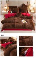 Juego de ropa de cama de lujo, edredón de terciopelo de visón Kawaii, con sábanas, individual y doble, color rosa cálido, para Otoño e Invierno - details 28
