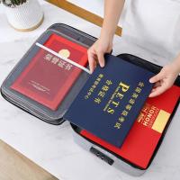 Bolsa de documentos impermeable y resistente al fuego, multicapa con cerradura, funda portátil para pasaporte, cierre de cremallera, maletín para archivos con asa cómoda - details 5