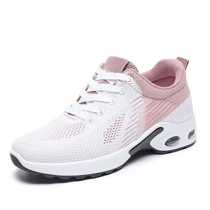 Zapatillas de correr transpirables con cordones para mujer, zapatillas deportivas con cojín de aire y malla ligera, zapatillas de entrenamiento para deportes al aire libre - 1
