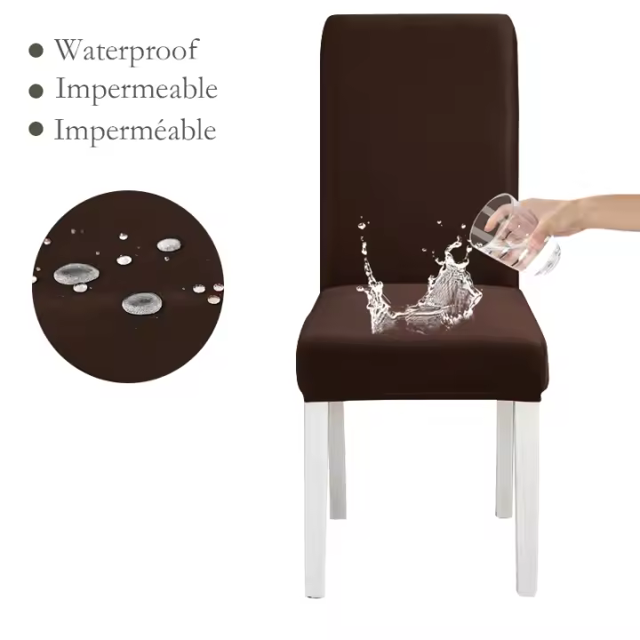 DUDUME Funda de tela impermeable para silla, cubierta elástica de LICRA suave para asiento de oficina, cocina, comedor y boda - 1