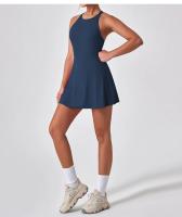 Vestido deportivo adelgazante antideslumbrante para mujer, ropa de entrenamiento de tenis de plumas de secado rápido, Fitness en la espalda, ropa de Yoga de una pieza - details 7