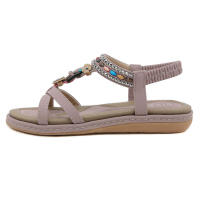 W676-4 Nuevas Sandalias Planas de Playa Casuales con Pedrería Primavera Verano 2025 para Mujer Cómodas y Versátiles - details 0