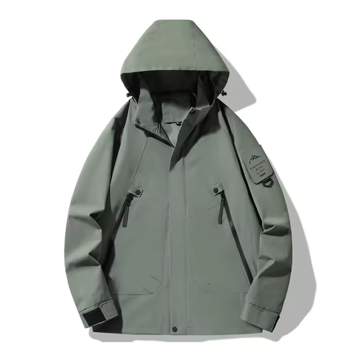 LNGXO Chaqueta Impermeable 100% Poliéster, Cierre de Cremallera, Para Primavera y Otoño, Para Hombres y Mujeres - 1