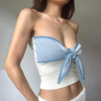 BUNO-Tops blancos Y2K para niña, Tops cortos estampados sin mangas, Top ajustado informal de calle, 2025. - details 3