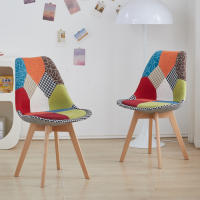 EGOONM-Sillas de comedor modernas con patas de madera maciza, muebles para el hogar, sillas de Bar, ocio, oficina, Patchwork, 4 piezas por juego - details 7