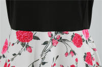 Women plaid print long sleeve vintage a line party dress v neck - details 138