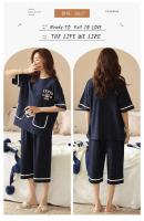 Conjunto de pijama de dibujos animados para mujer, pijama informal con cuello redondo, pantalones cortos y pantalones cortos, 100% algodón, verano, M-5XL - details 9