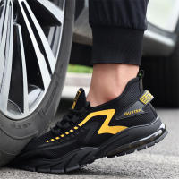 Zapatos de Trabajo Seguros Transpirables con Punta de Acero Zapatillas de Trabajo Antideslizantes para Hombres en Negro - details 4